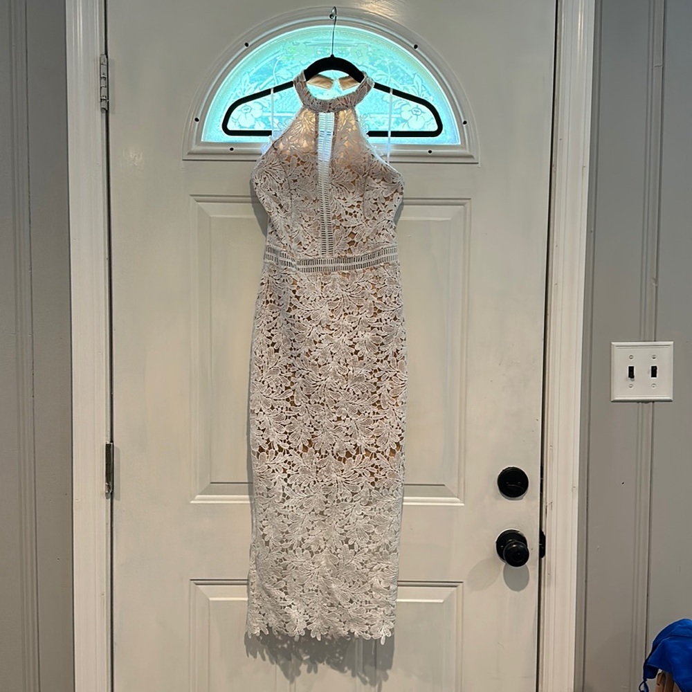 Windsor white bridal floral midi dress
